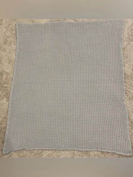 The Sugar House Waffle Knit Gray Toddler/Baby Blanket