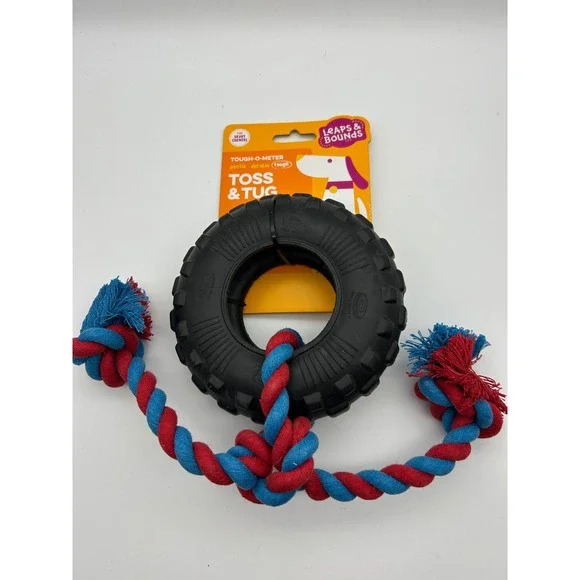 Leaps & Bounds Tough-O-Meter Toss & Tug‎ Tire Dog Toy small