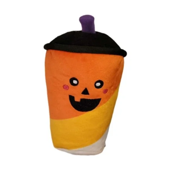 Zippy Paws Halloween Candy Corn Dog Plush Toy Squeaky Orange Yellow White