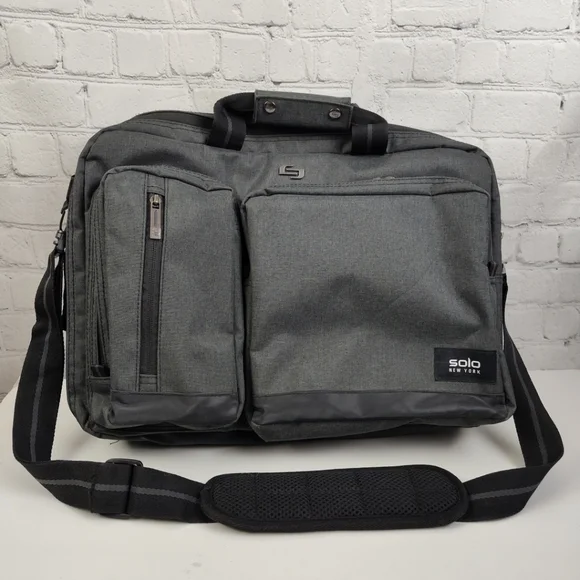 SOLO New York Duane Hybrid BLACK Briefcase Backpack 15.6