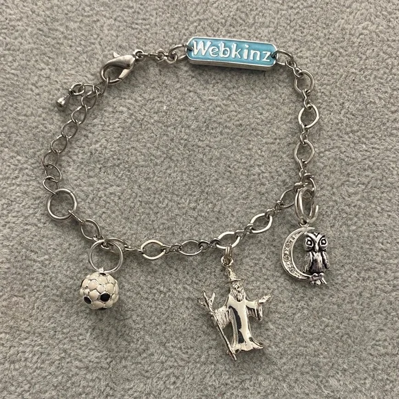 Webkinz Rare Vintage Charm Bracelet With Sparkling Rhinestones