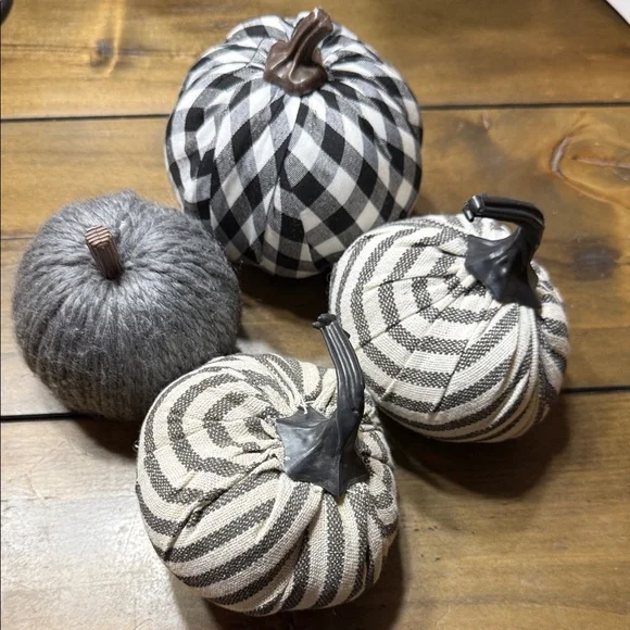 Target Black and Gray Fabric Pumpkins Set