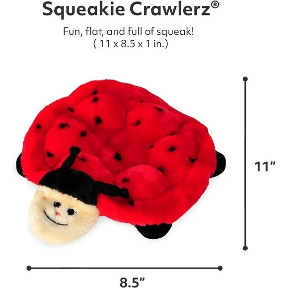 ZippyPaws Squeakie Crawlerz‎ Ladybug Dog Toy 11 x 8.5 in