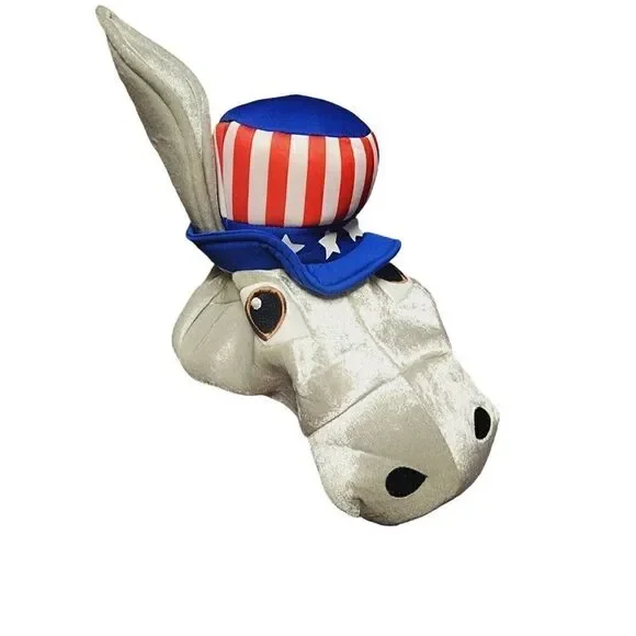 Costumes USA Patriotic Donkey Hat Democrats Foam Plush American Flag Election