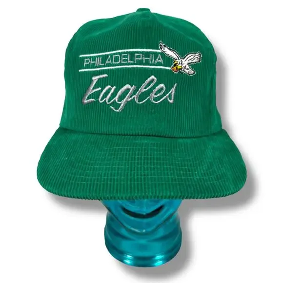 Vintage‎ Annco Philadelphia Eagles Corduroy Script Snapback Hat Kelly Green New