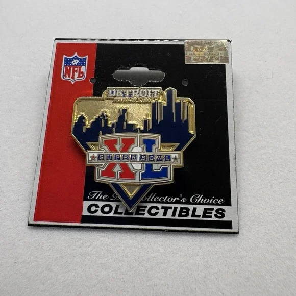 NFL Superbowl XL February 5, 2006 Detroit Lapel Hat Pin Souvenir In Packaging‎
