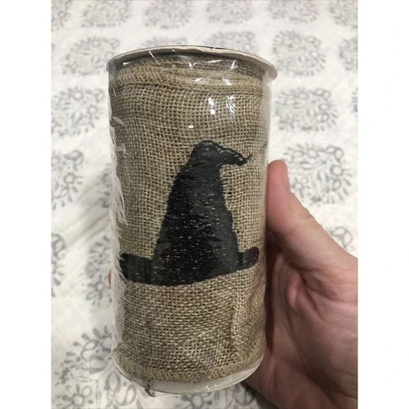 Embroidered Burlap Which Hat‎ 4 Yards Halloween Robert Stanley Craft Collections