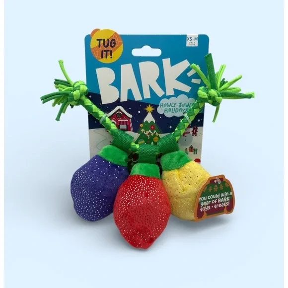 Bark Watt A Delight Christmas Lights Rope Dog Toy S-M NEW!!