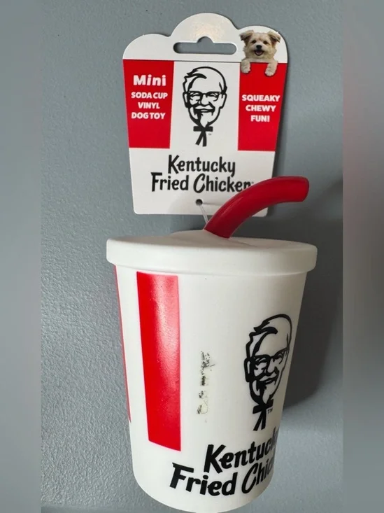 KFC Kentucky Fried Chicken officially licensed Mini Soda Cup Vinyl Dog Toy