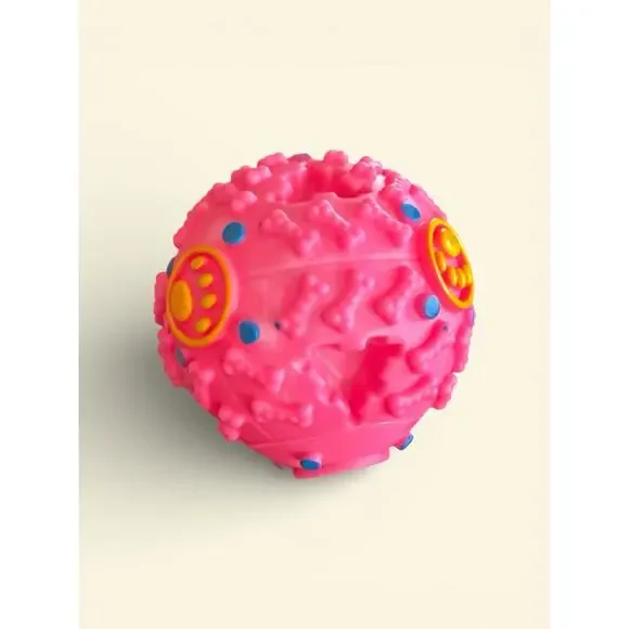 2 Dog Treat Dispensing Ball Chew Toy Giggle Play Toys Fetch 2 for 1