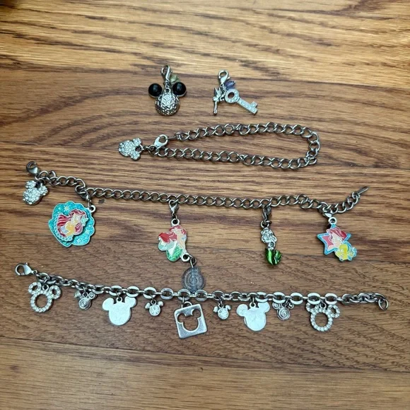 Disney Mickey, little mermaid, charm bracelets