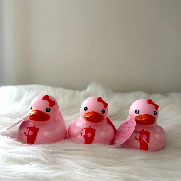 Target Bullseye Valentines Pink Rubber Duck Set of 3