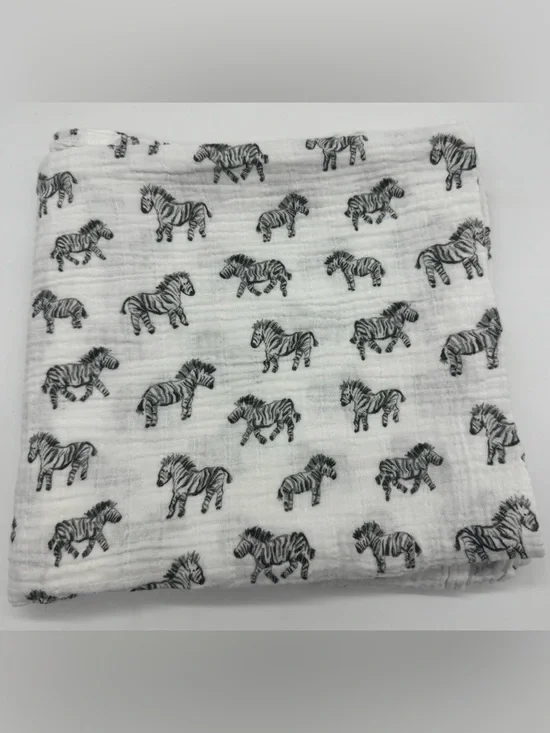 Mud Pie Muslin Swaddle Blanket in Zebra Print