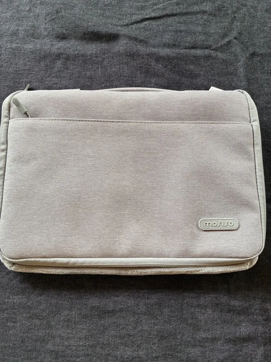MOSISO Light Grey Laptop Sleeve with Front Pocket - Slim Protective Case