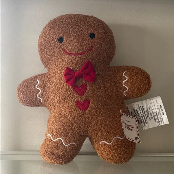 Target Bullseye Playground Christmas Gingerbread Boy Teddy Bear Throw Pillow