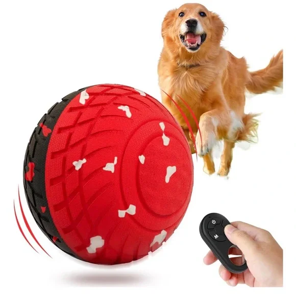 AWESOME Interactive Red/Black Dog Toy Ball w/ Remote Control