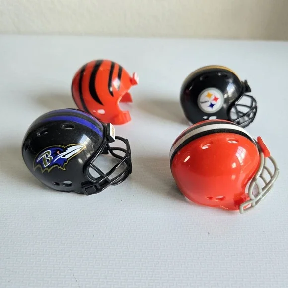 4 NFL Riddell Pocket Pro‎ Helmet Lot AFC North Mini Football Vintage 1.5
