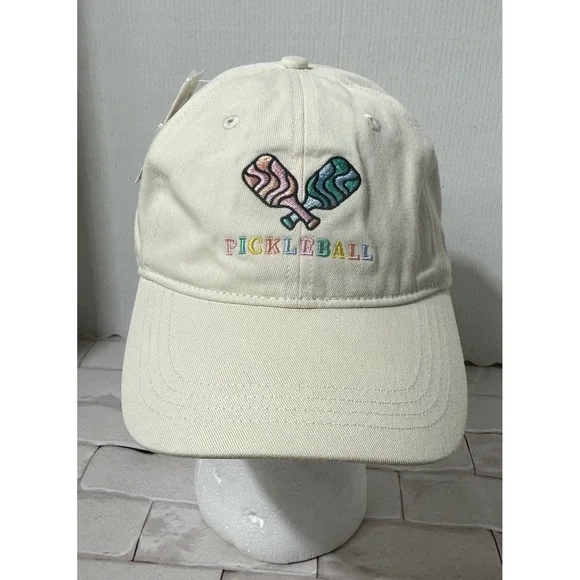 Frazier Sterling Sport‎ Cream Pickleball Embroidered Baseball Cap Hat Adjustable