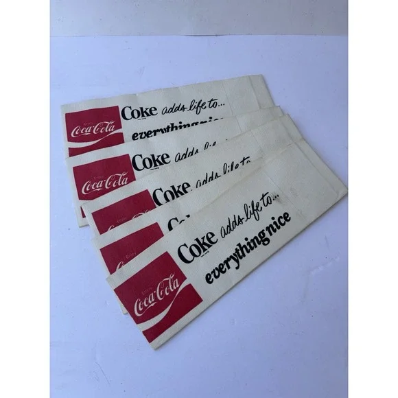 Vintage Coca-Cola Advertising 5 Lot Coke Paper Cap Hat It's The Real Thing NOS