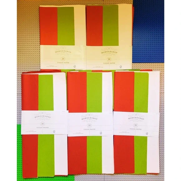 5 Wondershop at Target Tissue Paper Red White Green 30 Sheets Each (150ct) 24x16