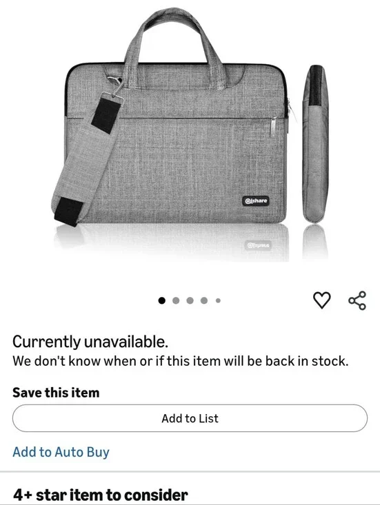 Grey Laptop Briefcase Bag