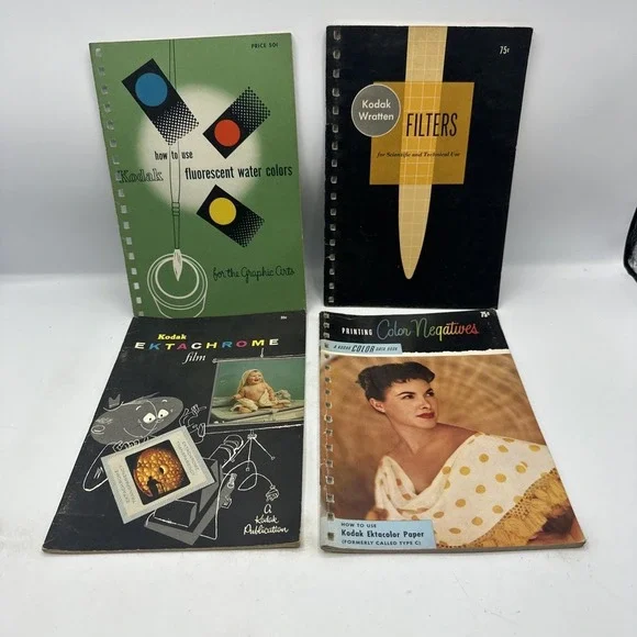 Kodak Photography Data Books. Lot Of 4 Paperback Books. 1951-1958