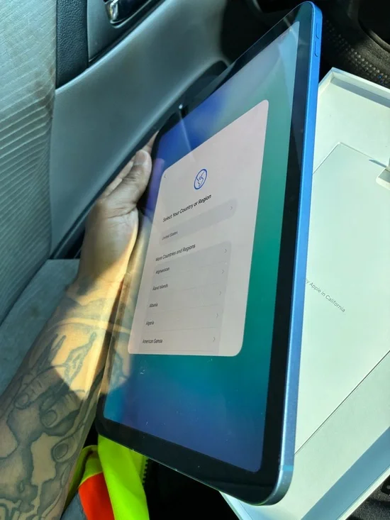 Apple Blue Tablet with Black Front