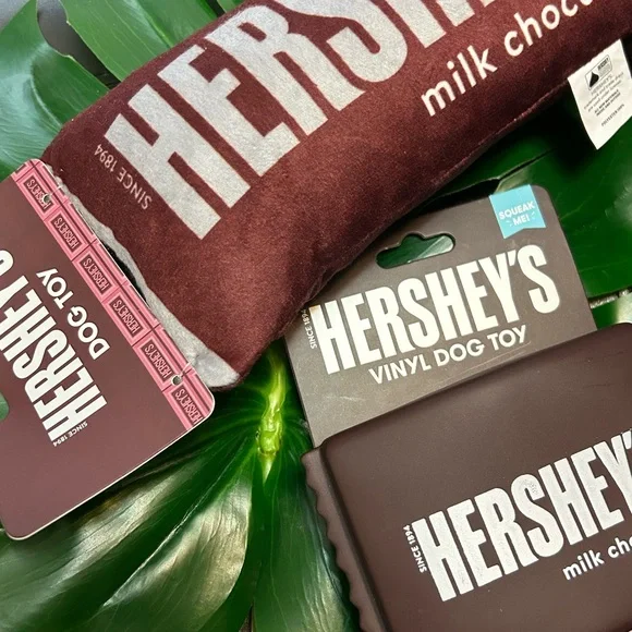 hershey’s chocolate squeaky dog toy bundle