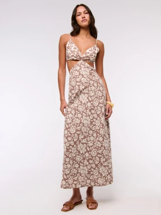Abercrombie & Fitch Julia Slip Cutout Maxi Dress