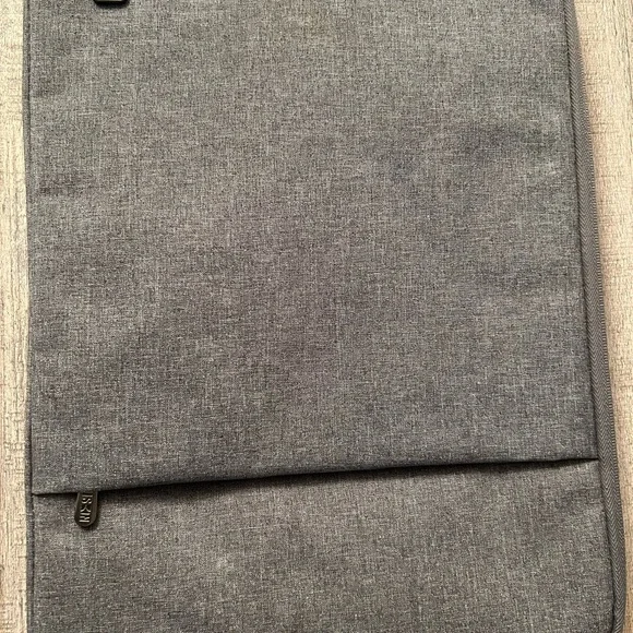 Gray Minimalist Laptop Bag with Textured Fabric