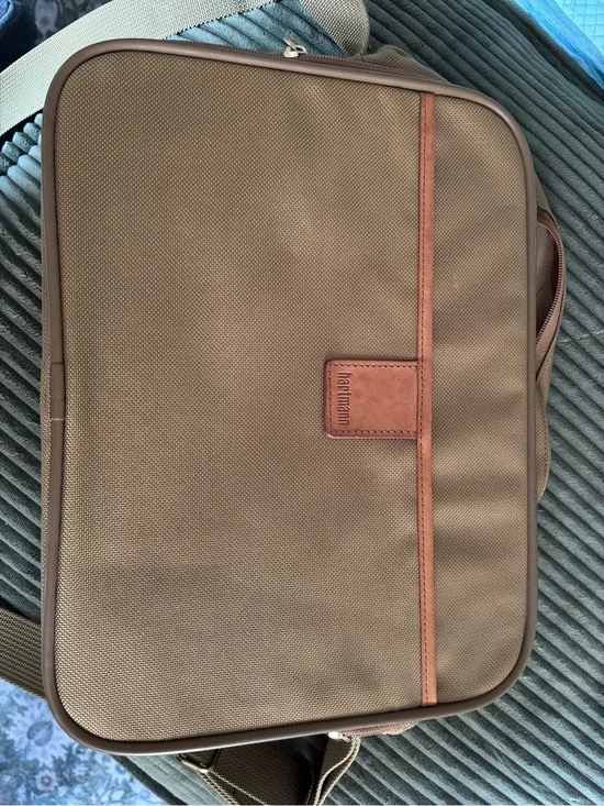 Hartmann Brown Laptop Messenger Bag with Tan Trim