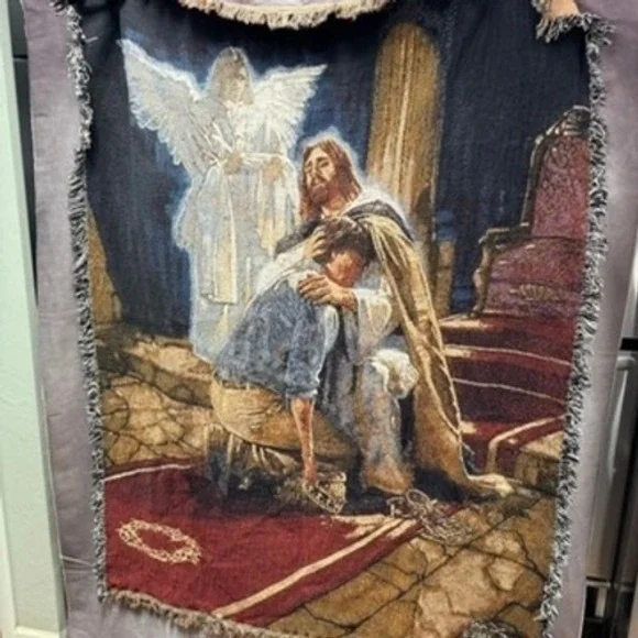 Vintage 2000 Art2See Ron DiCianni The Homecoming Tapestry Throw Blanket 65x49