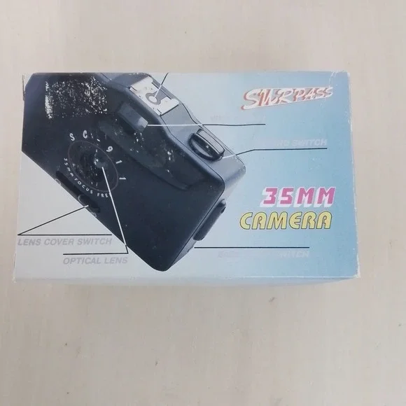 Black 35mm‎ Film Camera SC-911 with Built-in Flash Focus Free Strap