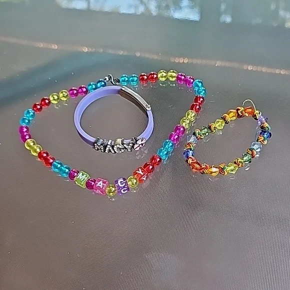 MACY Beaded Necklace Rhinestone Bracelet Crystal Stretch Bracelet