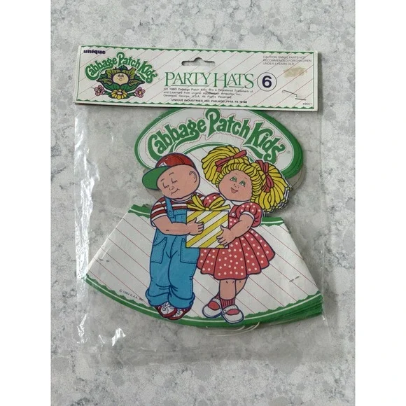 Vintage Cabbage Patch Kids (6)‎ Party Hats Unique 1983 NOS