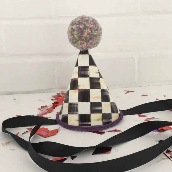 Classic Mackenzie Childs Inspired Courtly Check Costume Birthday Party Hat