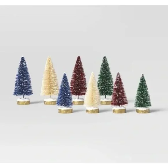 Target Threshold™ Christmas Set of 12 Mini Bottle Brush Trees Decor Multicolor