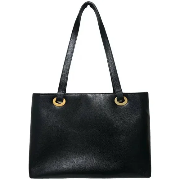 SALE Vintage Gucci Leather Aphrodite Black Tote Bag Medium Gold w/FREE Accessory