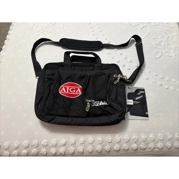 Titleist Briefcase Laptop Bag Black Canvas AJGA Logo NWT