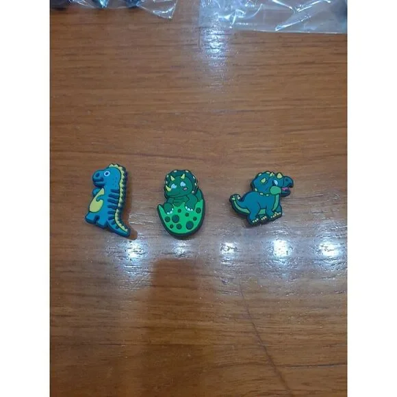 Lot Of 3 Dinosaur Themed‎ Croc Charm Jibz