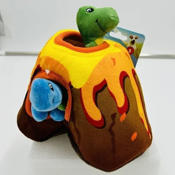 Vibrant Life Cozy Buddy Volcano Dino Dog Toy Small Brand-New Chew Level 2