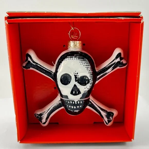 NEW 2025 JOHN DERIAN For Target Glass Skull Christmas Ornament