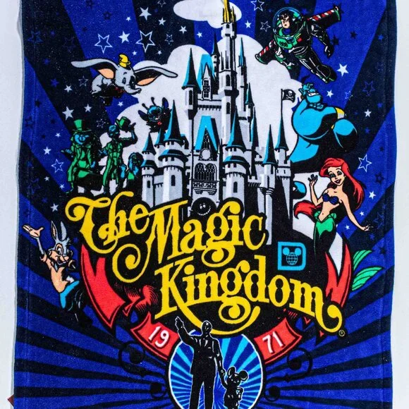 Disney Magic Kingdom Throw Blanket Cinderella Castle Mickey Polyester 55x36