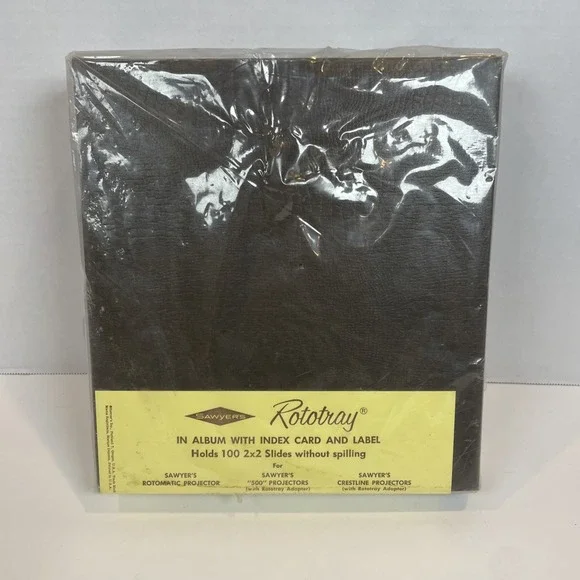 Sawyer's Slide Album Unisex Black Rototray 100 Slide Storage Vintage Accessory