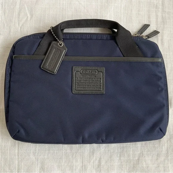 COACH | Rare Top Handle Black Nylon & Leather Tablet Case Bag