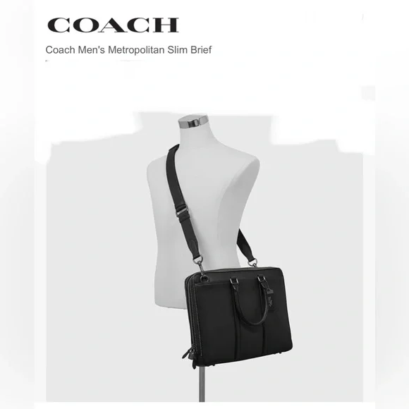 Coach leather laptop / briefcase