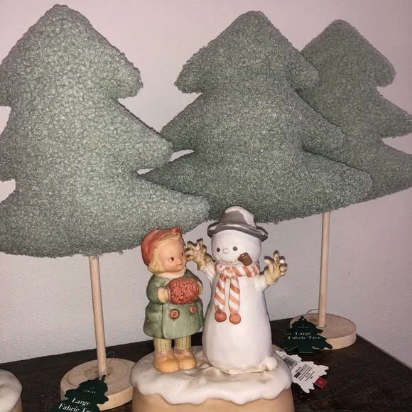 3 light green fleece fluffy trees Christmas Target NEW