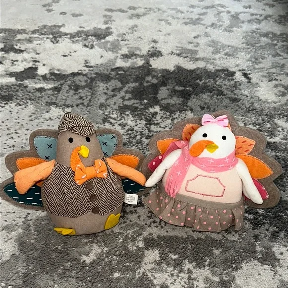 Target Turkey Plush his and hers Set with Orange and Pink Accents
