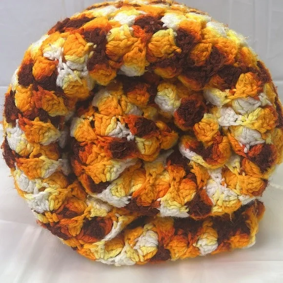 Throw crochet afghan 80 x45 Blanket Handmade