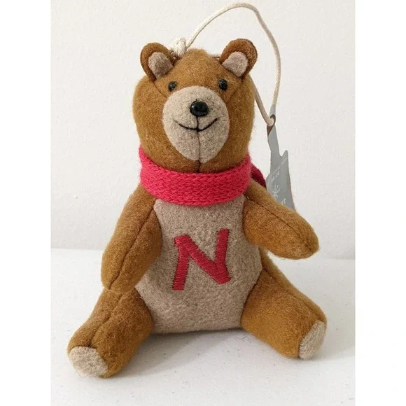 4/$20 Target N Bear Christmas ornament Birchwood bay binned red scarf initial